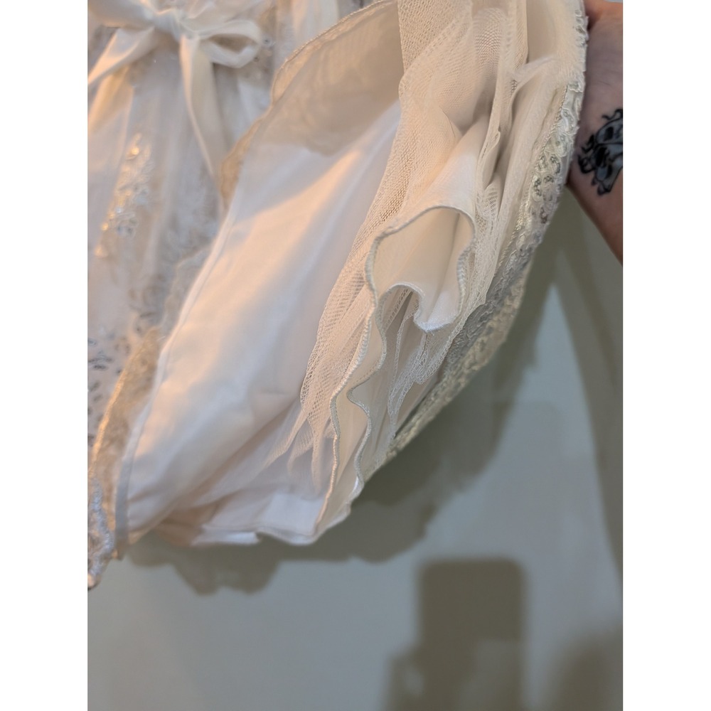 American Princess Size 4 White Lace Sequin Dress Angelcore Coquette Flower Girl - Picture 7 of 16